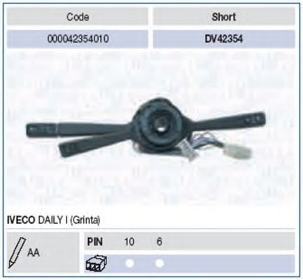 Выключатель на колонке рулевого управления MAGNETI MARELLI 42354