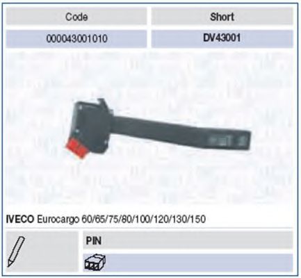 Выключатель на колонке рулевого управления MAGNETI MARELLI 43001