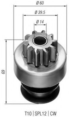 Ведущая шестерня, стартер MAGNETI MARELLI 940113020154
