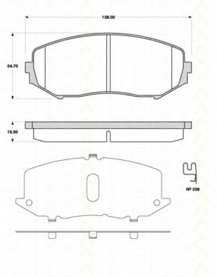 Комплект тормозных колодок, дисковый тормоз TRISCAN 8110 69018