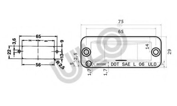Фонарь освещения номерного знака ULO 1030001