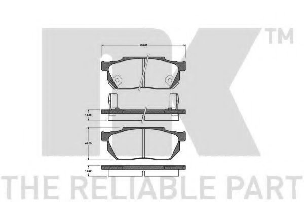Комплект тормозных колодок, дисковый тормоз NK 222613