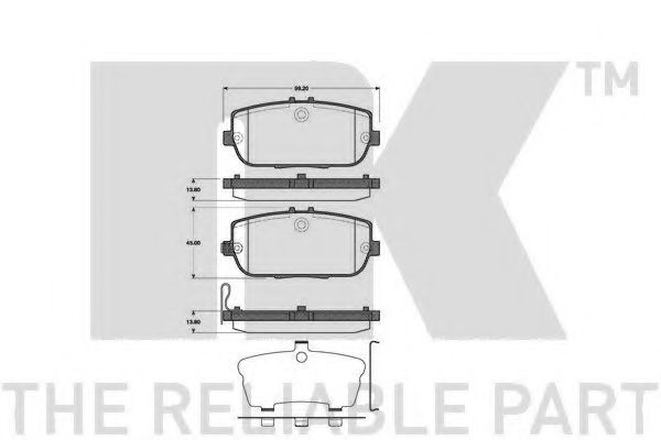Комплект тормозных колодок, дисковый тормоз NK 223253