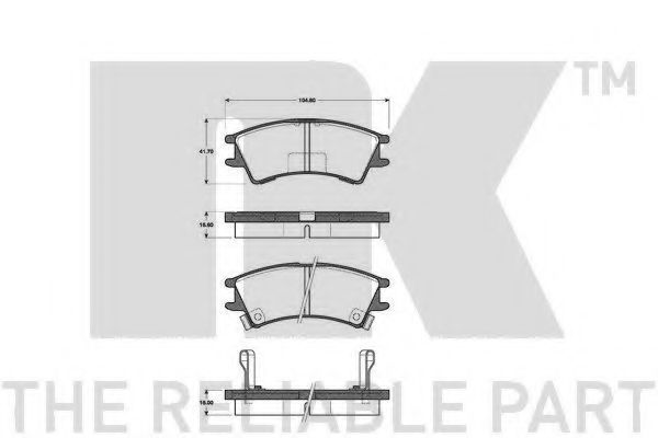 Комплект тормозных колодок, дисковый тормоз NK 223408