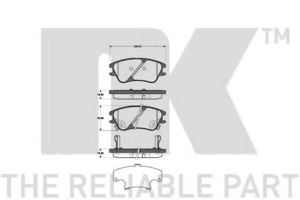 Комплект тормозных колодок, дисковый тормоз NK 223426