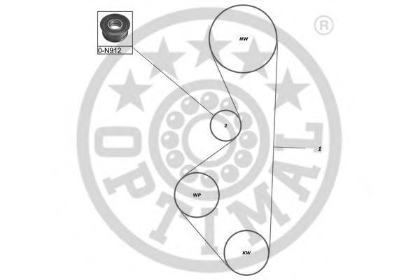 Комплект ремня ГРМ OPTIMAL R1113