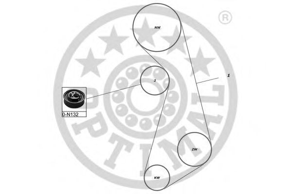 Комплект ремня ГРМ OPTIMAL R1180