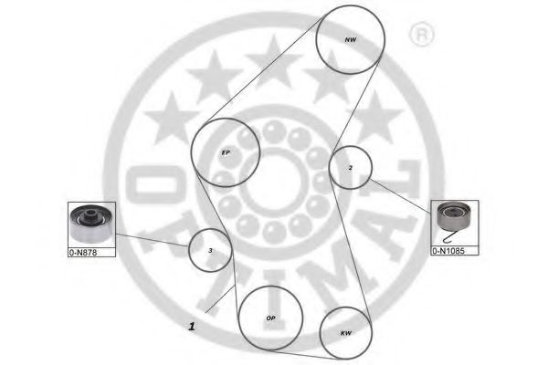 Комплект ремня ГРМ OPTIMAL R1492