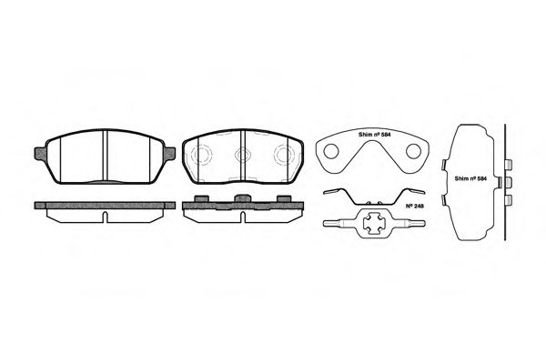 Комплект тормозных колодок, дисковый тормоз ROADHOUSE 2593.00