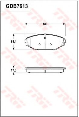 Комплект тормозных колодок, дисковый тормоз TRW GDB7613