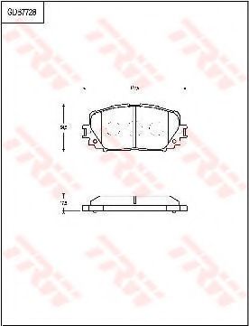 Комплект тормозных колодок, дисковый тормоз TRW GDB7728