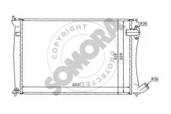 Радиатор, охлаждение двигателя SOMORA 052240G