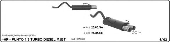 Система глушителя для спортивного автомобиля IMASAF 524000206