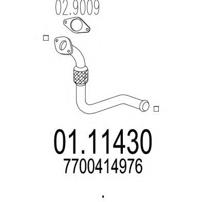 Труба выхлопного газа MTS 01.11430