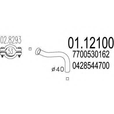 Труба выхлопного газа MTS 01.12100