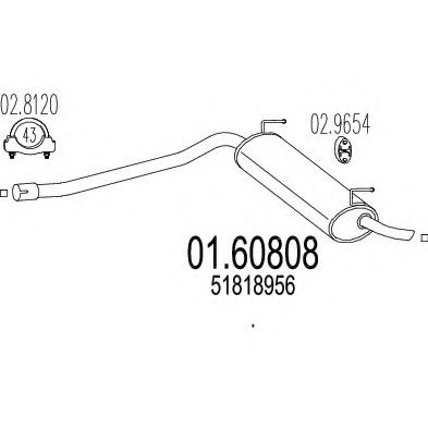 Глушитель выхлопных газов конечный MTS 01.60808