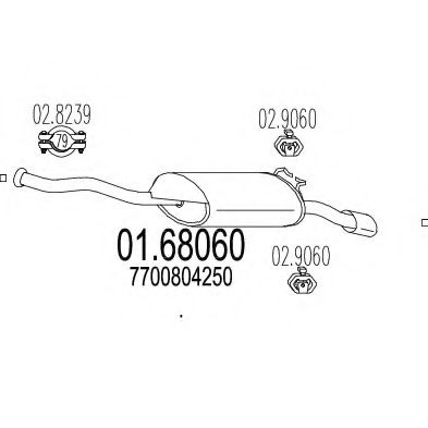 Глушитель выхлопных газов конечный MTS 01.68060