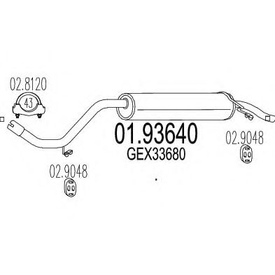 Глушитель выхлопных газов конечный ROSI 01581