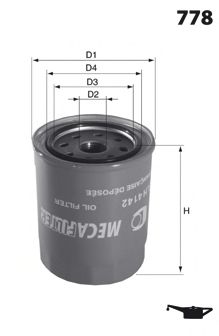 Масляный фильтр MECAFILTER ELH4217