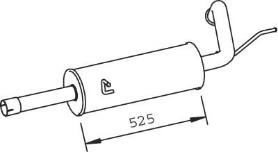 Глушитель выхлопных газов конечный DINEX 32316