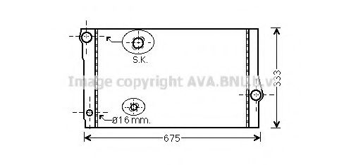 Радиатор, охлаждение двигателя AVA QUALITY COOLING BW2355