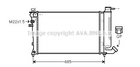 Радиатор, охлаждение двигателя AVA QUALITY COOLING CN2123