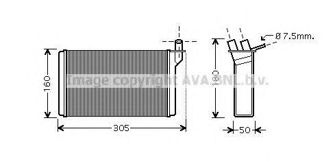 Теплообменник, отопление салона AVA QUALITY COOLING LA6018