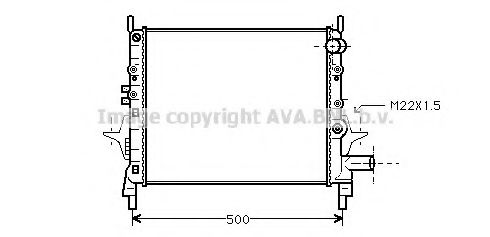 Радиатор, охлаждение двигателя AVA QUALITY COOLING RT2206