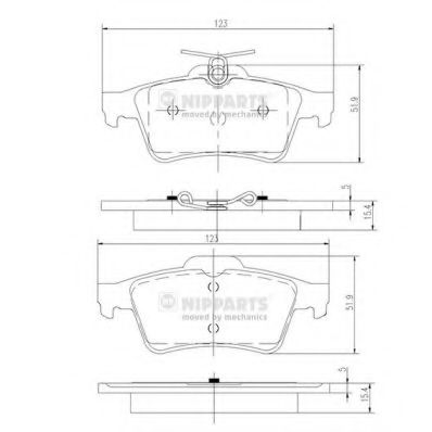 Комплект тормозных колодок, дисковый тормоз NIPPARTS N3613022