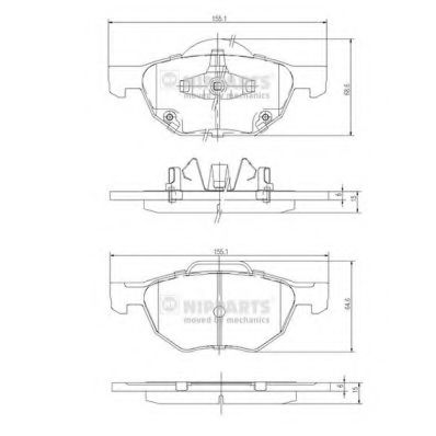 Комплект тормозных колодок, дисковый тормоз NIPPARTS J3604064