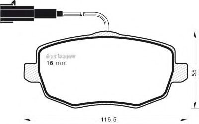 Комплект тормозных колодок, дисковый тормоз MGA 854
