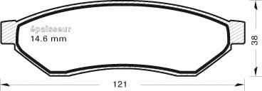 Комплект тормозных колодок, дисковый тормоз MGA 860