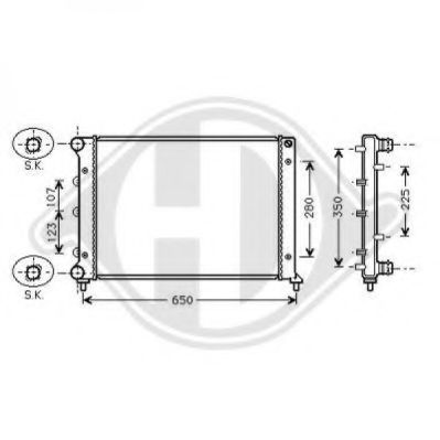 Радиатор, охлаждение двигателя DIEDERICHS 8504100