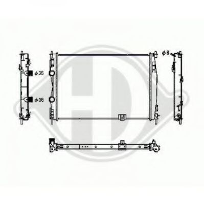 Радиатор, охлаждение двигателя DIEDERICHS 8604587