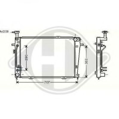 Радиатор, охлаждение двигателя DIEDERICHS 8686008