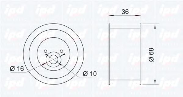 Паразитный / Ведущий ролик, зубчатый ремень IPD 150182