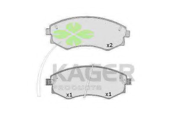 Комплект тормозных колодок, дисковый тормоз KAGER 35-0266