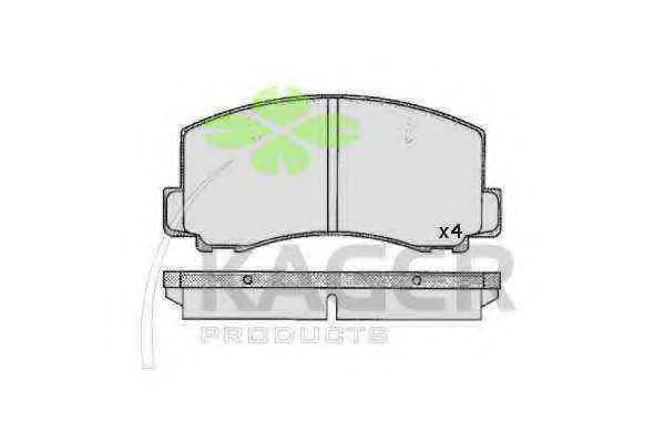 Комплект тормозных колодок, дисковый тормоз KAGER 350311