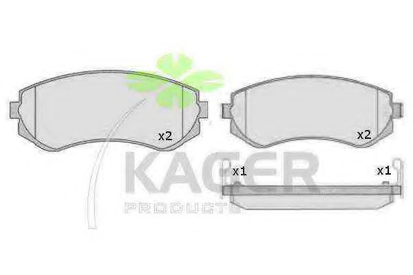 Комплект тормозных колодок, дисковый тормоз KAGER 23502