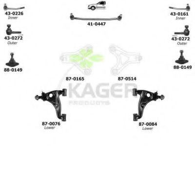Подвеска колеса KAGER 801189