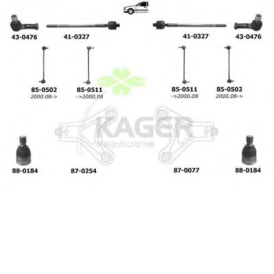 Подвеска колеса KAGER 801209