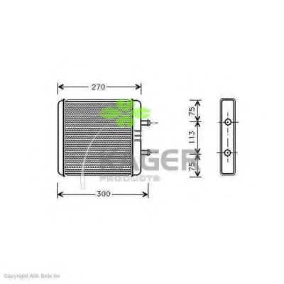 Теплообменник, отопление салона KAGER 32-0240
