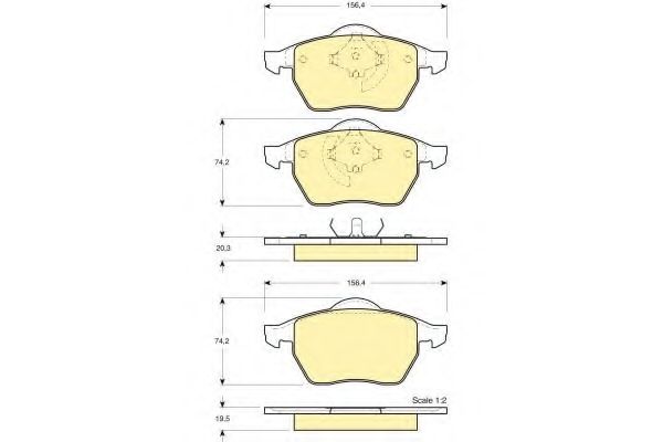 Комплект тормозных колодок, дисковый тормоз GIRLING 6113762