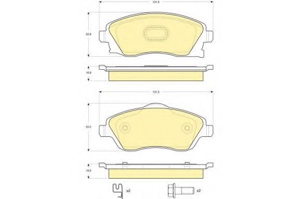 Комплект тормозных колодок, дисковый тормоз GIRLING 6115701