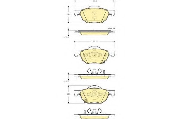 Комплект тормозных колодок, дисковый тормоз GIRLING 6133559