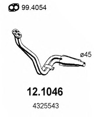 Труба выхлопного газа ASSO 121046