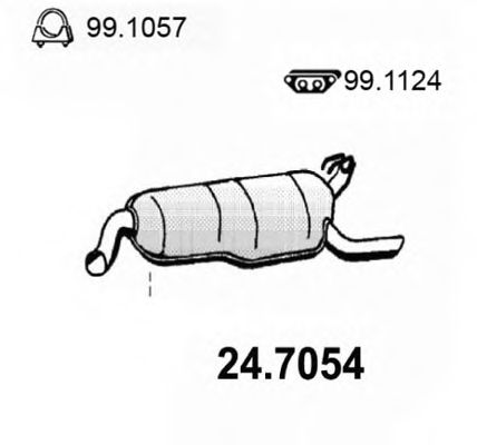 Глушитель выхлопных газов конечный ASSO 247054