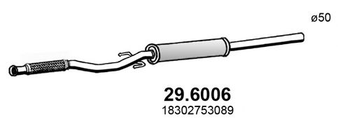 Средний глушитель выхлопных газов ASSO 29.6006