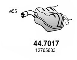 Глушитель выхлопных газов конечный ASSO 44.7017