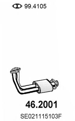 Предглушитель выхлопных газов WALKER 15166